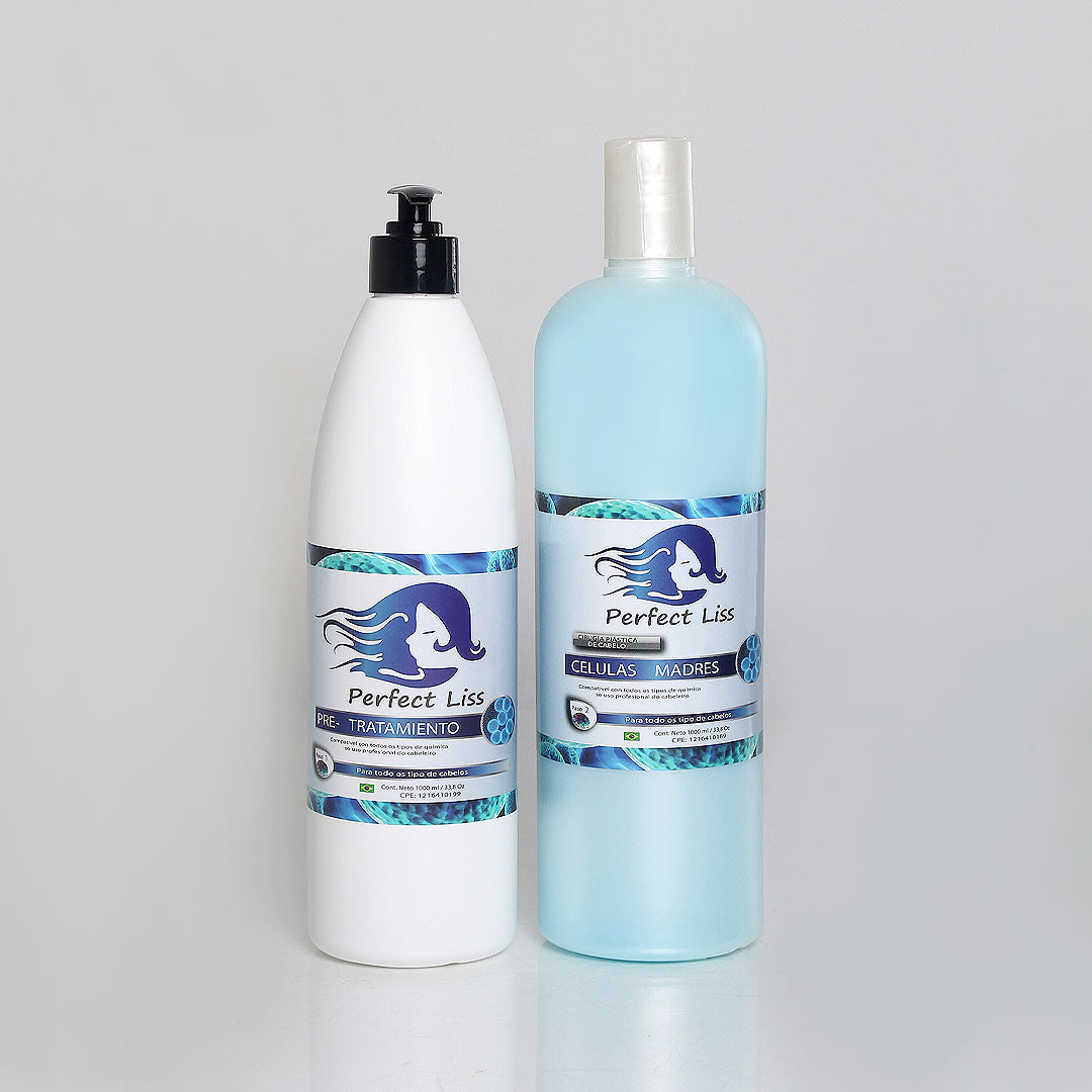 PERFECT LISS - Hair Straightening Keratin - with Deep Cleansing Shampoo, for Hair Damaged by Chemical Processes - With Vitamin E - Professional Hair Repair Treatment- Nourishment & Beauty (33 fl oz)