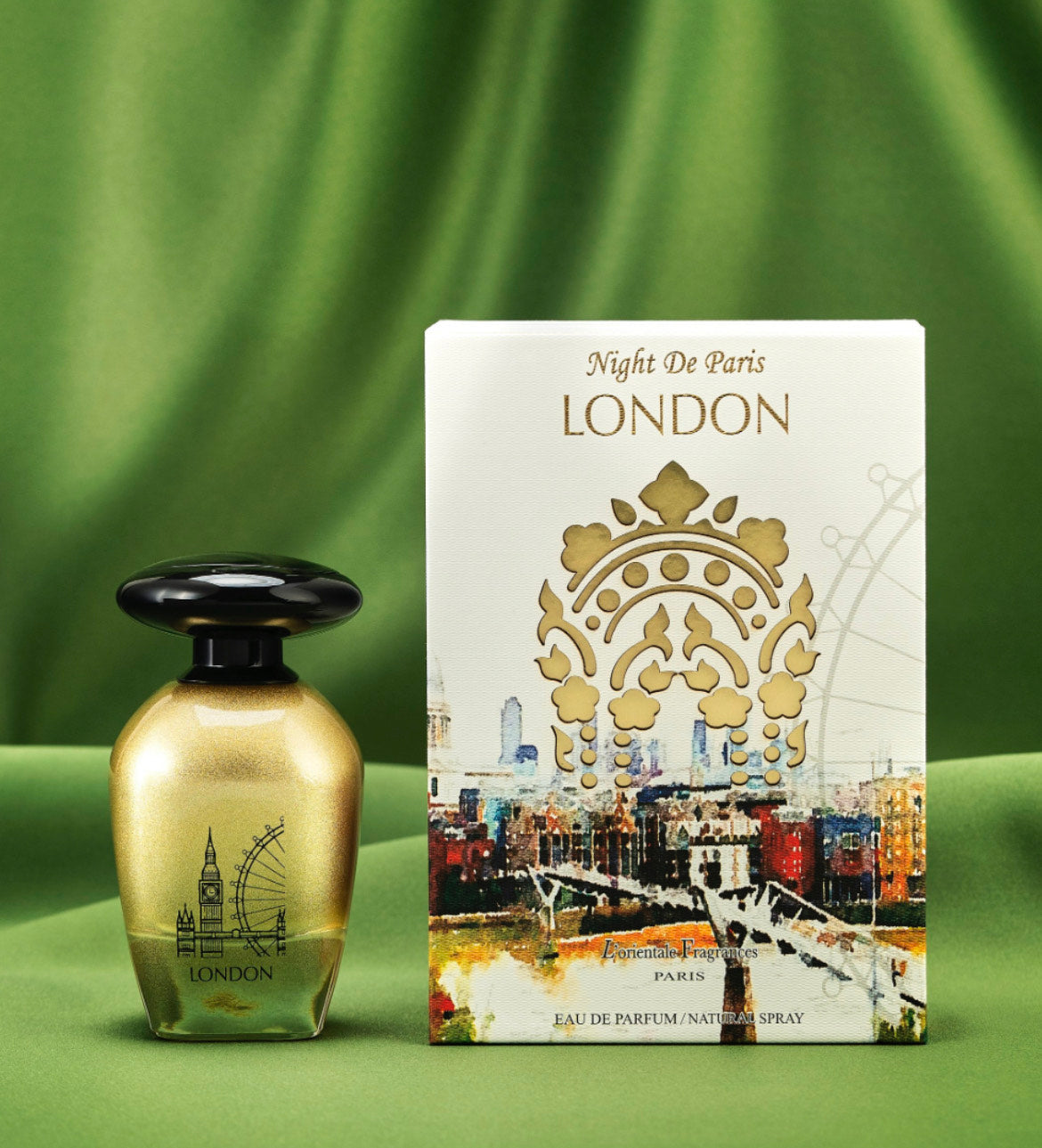 L'ORIENTALE FRAGRANCES Night De Paris London 100ml / 3.3oz - Oil-Based Perfumes for Women & Men, Unisex Amber Spicy Eau de Parfum - Long-Lasting Up to 24 Hours, Ideal for All Seasons