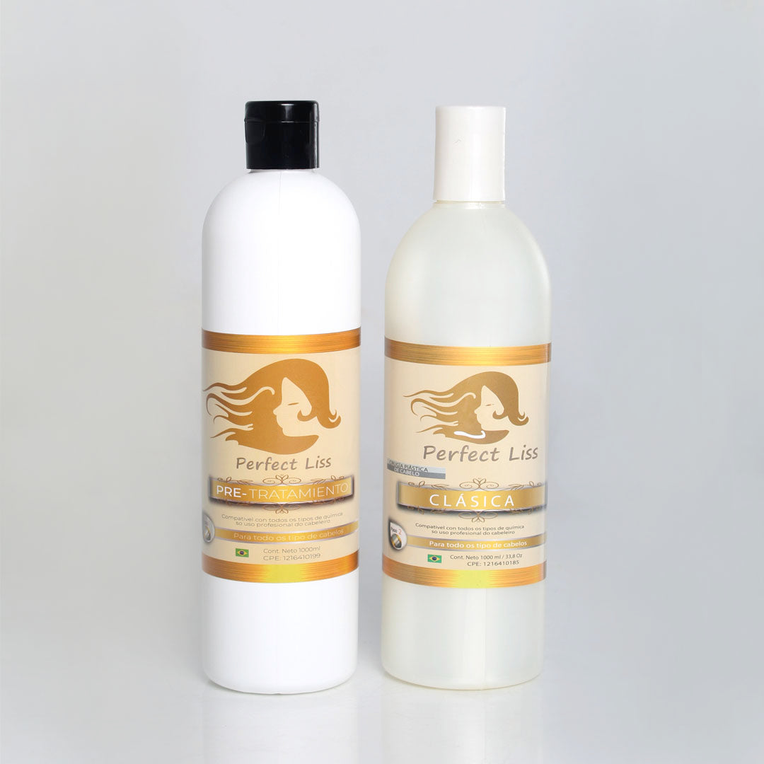 PERFECT LISS CLASSIC - Keratin Hair Treatment Smoothing System with Deep Cleansing Shampoo, Anti-Volume. Damaged hair care. (16 fl. oz.)