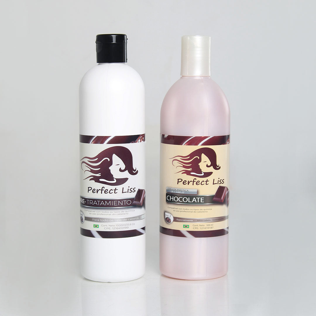 PERFECT LISS - Hair Straightening Keratin - With Deep Cleansing Shampoo - For Curly Unruly Hair - With Vitamin E - Professional Hair Repair Treatment- Nourishment & Beauty (16 fl oz)