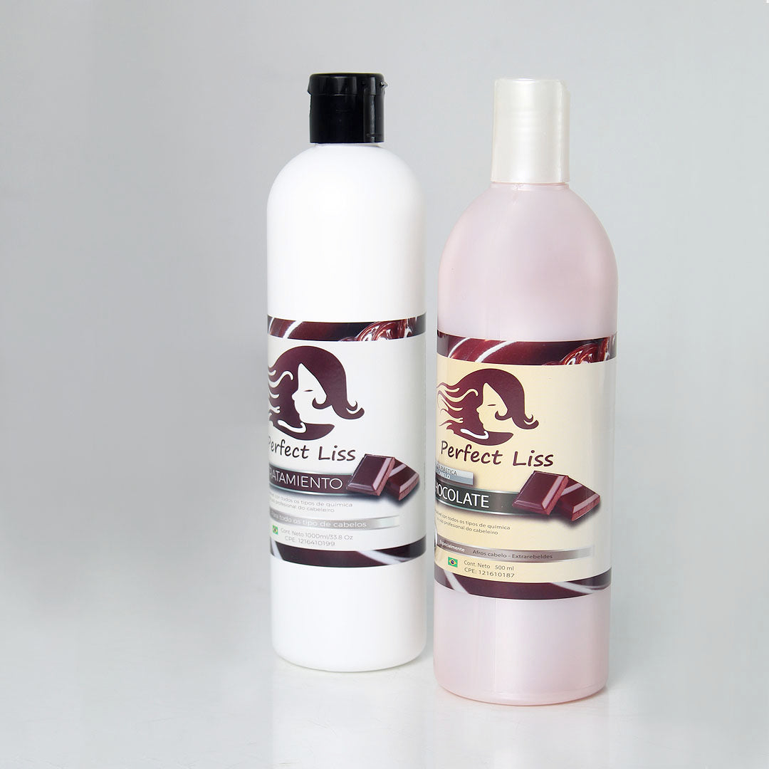 PERFECT LISS - Hair Straightening Keratin - With Deep Cleansing Shampoo - For Curly Unruly Hair - With Vitamin E - Professional Hair Repair Treatment- Nourishment & Beauty (16 fl oz)
