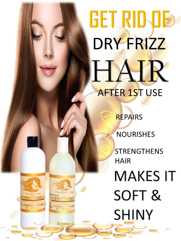 PERFECT LISS CLASSIC - Keratin Hair Treatment Smoothing System with Deep Cleansing Shampoo, Anti-Volume. Damaged hair care. (16 fl. oz.)