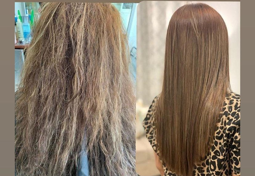 Professional keratin shop straightening treatment